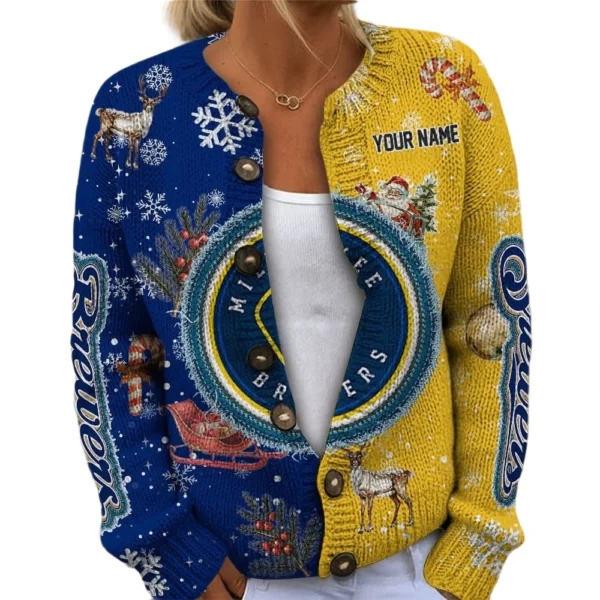 Milwaukee Brewers Women Sweater Knit Customize Name 2026 Limited