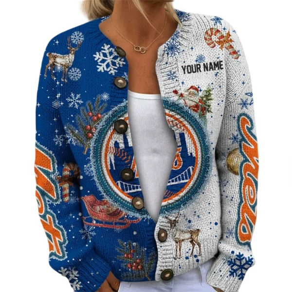 New York Mets Women Sweater Knit Customize Name 2026 Limited