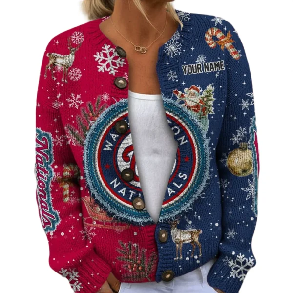 Washington Nationals Women Sweater Knit Customize Name 2026 Limited