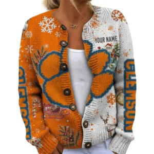 Clemson Tigers Women’s Knit Sweater Customize Name