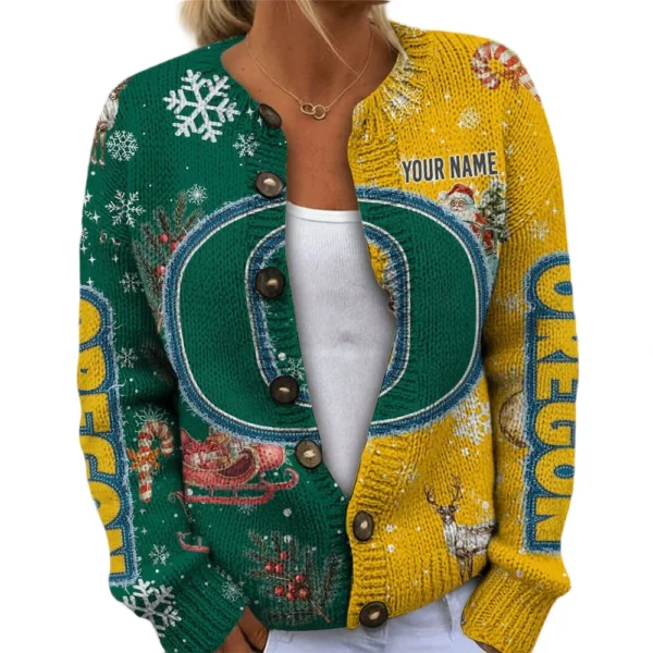 Oregon Ducks Women’s Knit Sweater Customize Name