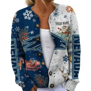 Nevada Wolf Pack Women’s Knit Sweater Customize Name