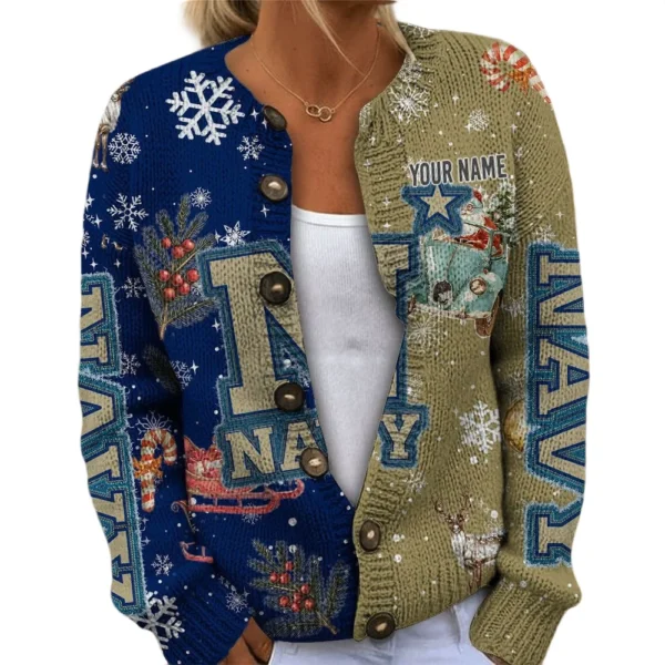 Navy Midshipmen Women’s Knit Sweater Customize Name