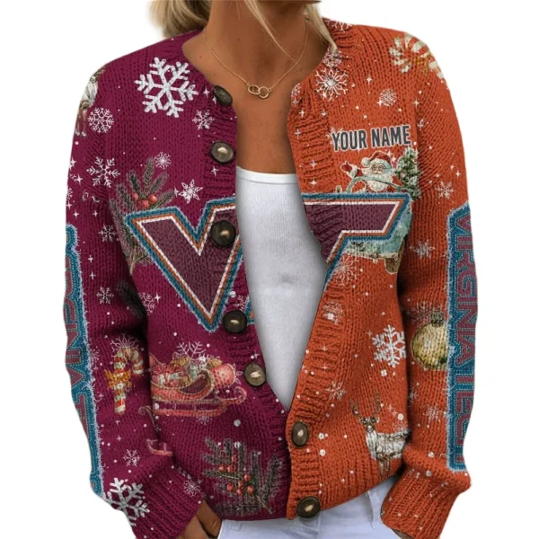 Virginia Tech Hokies Women’s Knit Sweater Customize Name