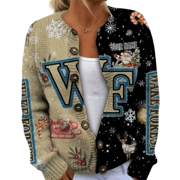 Wake Forest Demon Deacons Women’s Knit Sweater Customize Name