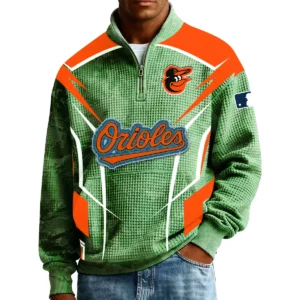 Baltimore Orioles Men’s Quarter Zip Pullover Sweatshirt Waffle Knit Pocket 2026 Limited