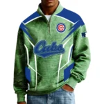 Chicago Cubs Men’s Quarter Zip Pullover Sweatshirt Waffle Knit Pocket 2026 Limited