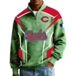 Cincinnati Reds Men’s Quarter Zip Pullover Sweatshirt Waffle Knit Pocket 2026 Limited