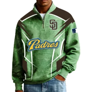 San Diego Padres Men’s Quarter Zip Pullover Sweatshirt Waffle Knit Pocket 2026 Limited