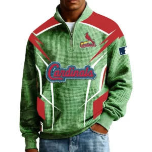 St. Louis Cardinals Men’s Quarter Zip Pullover Sweatshirt Waffle Knit Pocket 2026 Limited