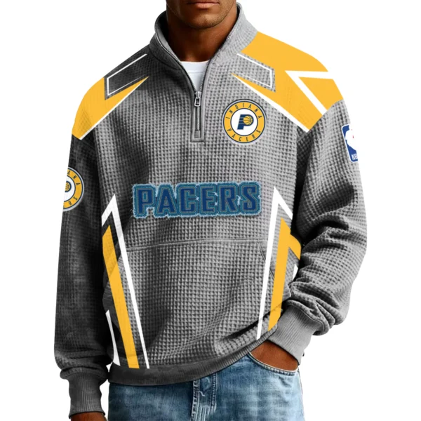 Indiana Pacers Men’s Quarter Zip Pullover Sweatshirt Waffle Knit Pocket 2026 Limited