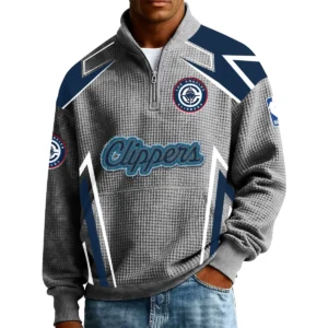 Los Angeles Clippers Men’s Quarter Zip Pullover Sweatshirt Waffle Knit Pocket 2026 Limited