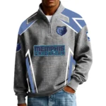 Memphis Grizzlies Men’s Quarter Zip Pullover Sweatshirt Waffle Knit Pocket 2026 Limited