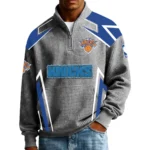 New York Knicks Men’s Quarter Zip Pullover Sweatshirt Waffle Knit Pocket 2026 Limited