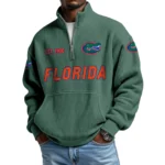Florida Gators Men’s Waffle Knit Quarter Zip Sweatshirt Pullover Pocket
