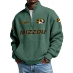 Missouri Tigers Men’s Waffle Knit Quarter Zip Sweatshirt Pullover Pocket