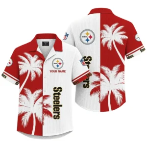 Pittsburgh Steelers Hawaiian Shirt Premium Lightweight Waffle Knit Customize Name