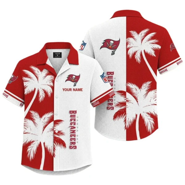 Tampa Bay Buccaneers Hawaiian Shirt Premium Lightweight Waffle Knit Customize Name