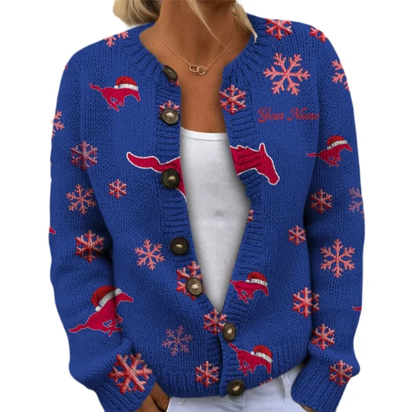 SMU Mustangs Womens Knit Sweater Limited Personalize Name