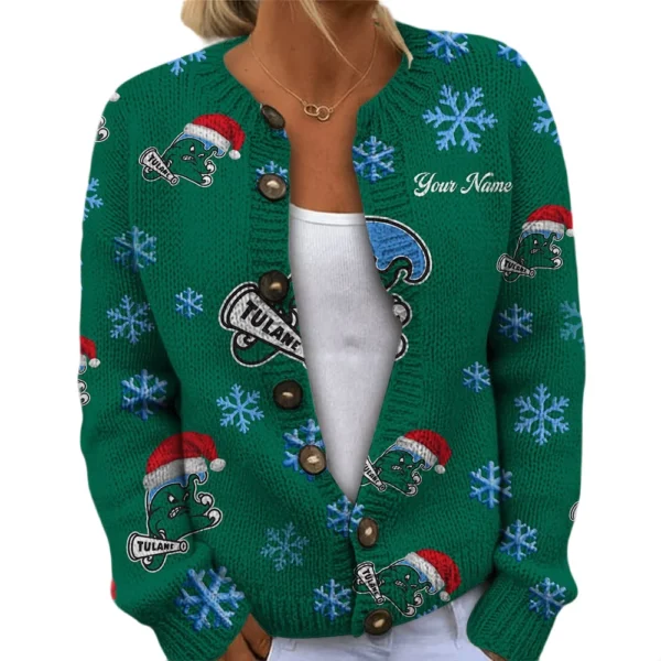 Tulane Green Wave Womens Knit Sweater Limited Personalize Name