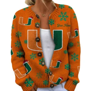 Miami Hurricanes Womens Knit Sweater Limited Personalize Name