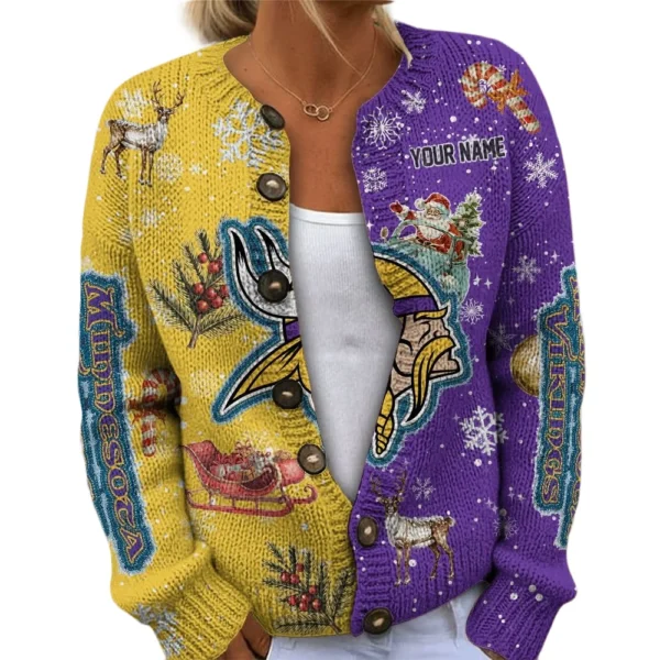 Minnesota Vikings Sweater Women’s Knit Limited Personalize Name