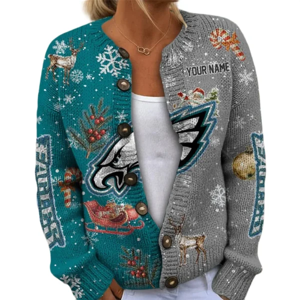 Philadelphia Eagles Sweater Women’s Knit Limited Personalize Name