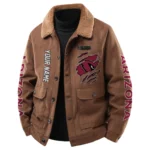 Arizona Cardinals Men's Sherpa Collar Casual Jacket Button Front Casual Outerwear
