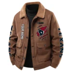 Houston Texans Men's Sherpa Collar Casual Jacket Button Front Casual Outerwear