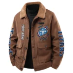 Tennessee Titans Men's Sherpa Collar Casual Jacket Button Front Casual Outerwear