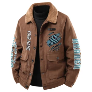 SeaKraken Men's Sherpa Collar Casual Jacket Button Front Casual Outerwear