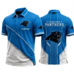 Carolina Panthers Men’s Button Short Sleeve Polo Bottom Slit 2026 Limited Customize Name