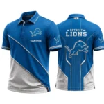 Detroit Lions Men’s Button Short Sleeve Polo Bottom Slit 2026 Limited Customize Name