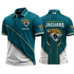 Jacksonville Jaguars Men’s Button Short Sleeve Polo Bottom Slit 2026 Limited Customize Name