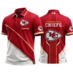 Kansas City Chiefs Men’s Button Short Sleeve Polo Bottom Slit 2026 Limited Customize Name