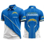 Los Angeles Chargers Men’s Button Short Sleeve Polo Bottom Slit 2026 Limited Customize Name