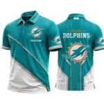 Miami Dolphins Men’s Button Short Sleeve Polo Bottom Slit 2026 Limited Customize Name