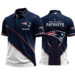 New England Patriots Men’s Button Short Sleeve Polo Bottom Slit 2026 Limited Customize Name