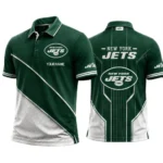 New York Jets Men’s Button Short Sleeve Polo Bottom Slit 2026 Limited Customize Name