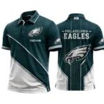 Philadelphia Eagles Men’s Button Short Sleeve Polo Bottom Slit 2026 Limited Customize Name