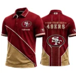 San Francisco 49ers Men’s Button Short Sleeve Polo Bottom Slit 2026 Limited Customize Name
