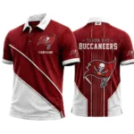 Tampa Bay Buccaneers Men’s Button Short Sleeve Polo Bottom Slit 2026 Limited Customize Name