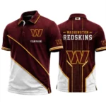 Washington Commanders Men’s Button Short Sleeve Polo Bottom Slit 2026 Limited Customize Name