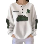 Athletics Women's Long Sleeve Shirt Waffle Knit Button Front Personalize Name