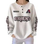 Arizona Diamondbacks Women's Long Sleeve Shirt Waffle Knit Button Front Personalize Name