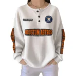 Houston Astros Women's Long Sleeve Shirt Waffle Knit Button Front Personalize Name