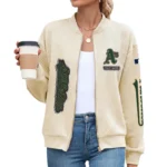 Athletics Women Bomber Jacket Stand Collar Full Zip Outerwear Personalize Name