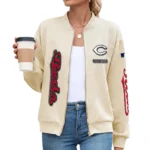 Cincinnati Reds Women Bomber Jacket Stand Collar Full Zip Outerwear Personalize Name