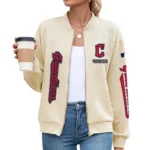 Cleveland Guardians Women Bomber Jacket Stand Collar Full Zip Outerwear Personalize Name