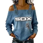 Chicago White Sox Off-Shoulder Long Sleeve Top Shoulder Straps For Women Limited